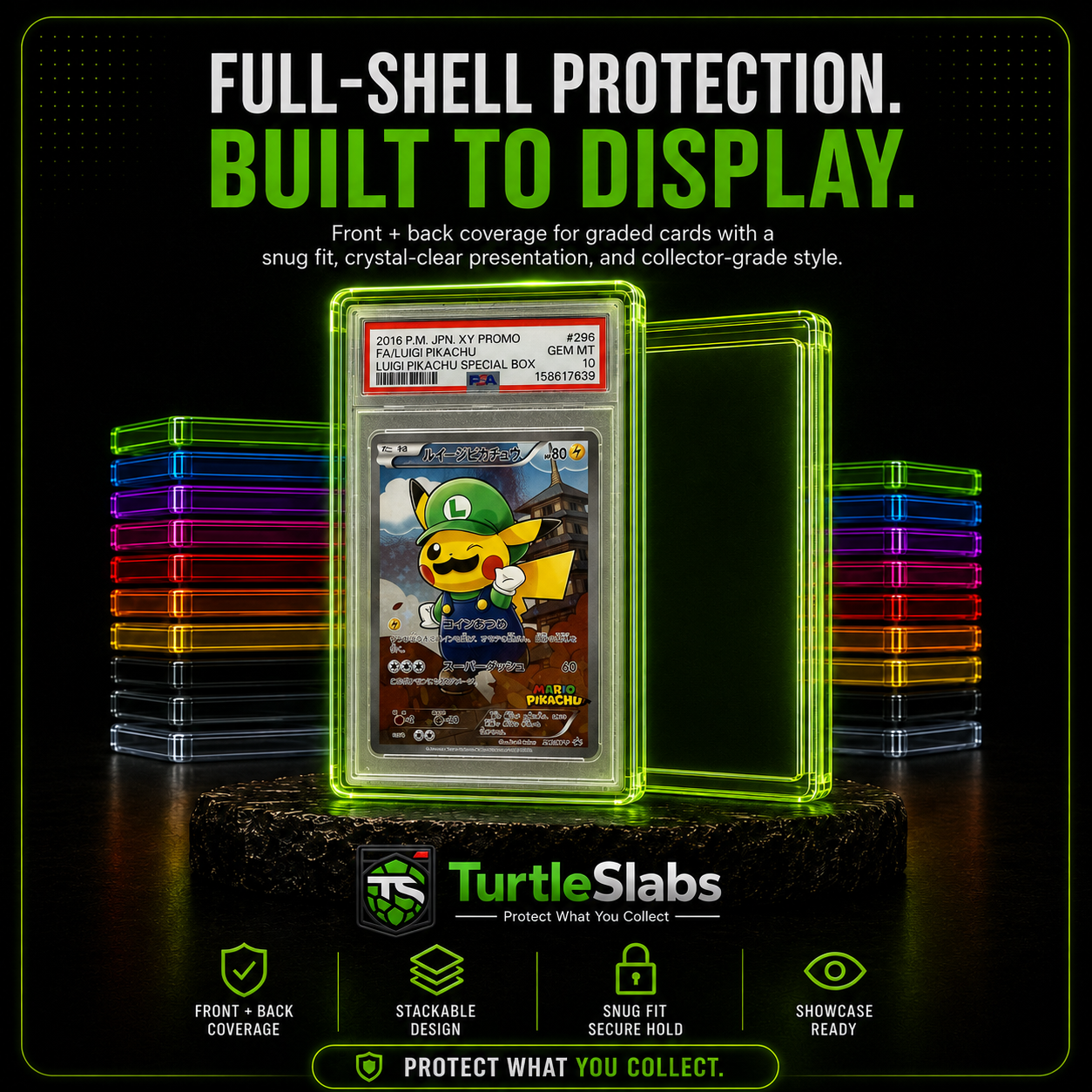 TurtleSlabs full-shell graded card protector